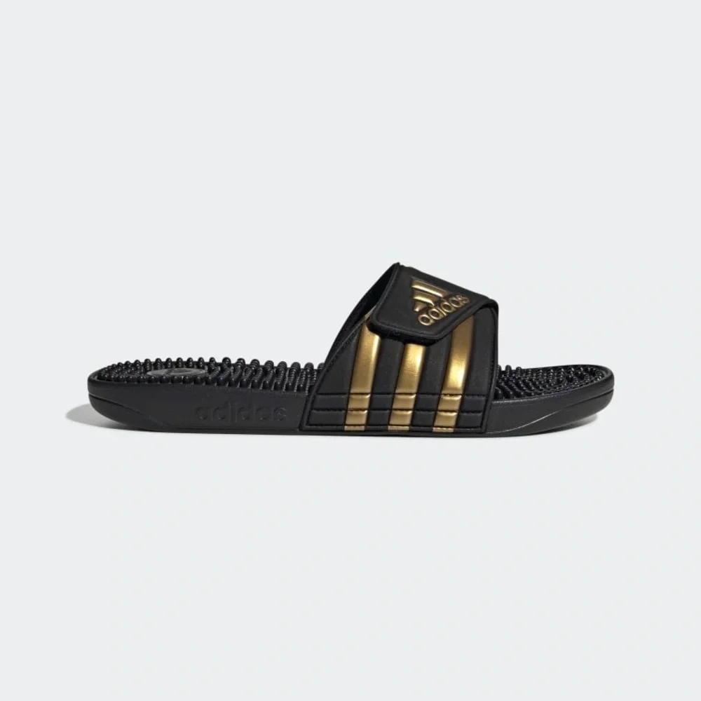 NWOT Adidas Men’s ADISSAGE Comfort Slides in Black & Gold EG6517 Size 6